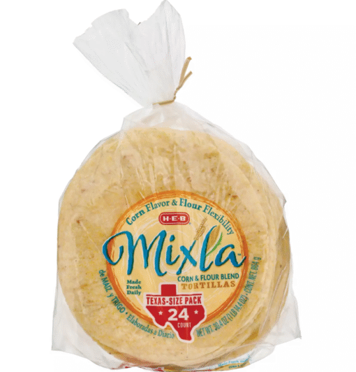 H‑E‑B Mixla Corn & Flour Blend Tortillas - Texas-Size Pack 24ct