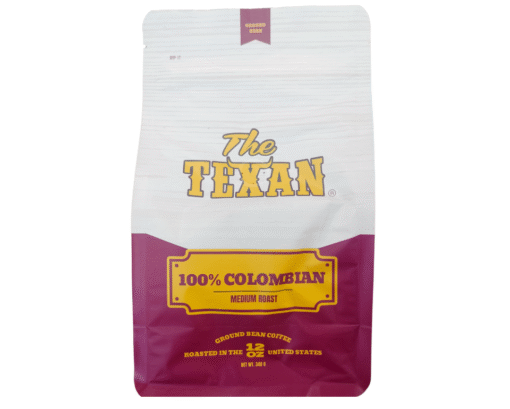 The Texan 100% Colombian Ground Coffee Bag 12 oz